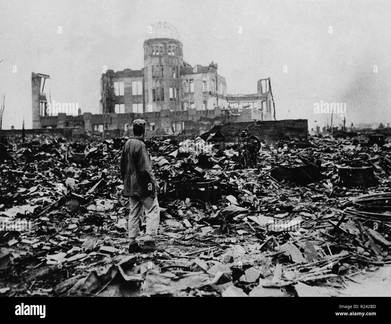 Dem zweiten Weltkrieg, nach der Explosion der Atombombe im August 1945 Hiroshima, Japan Stockfoto