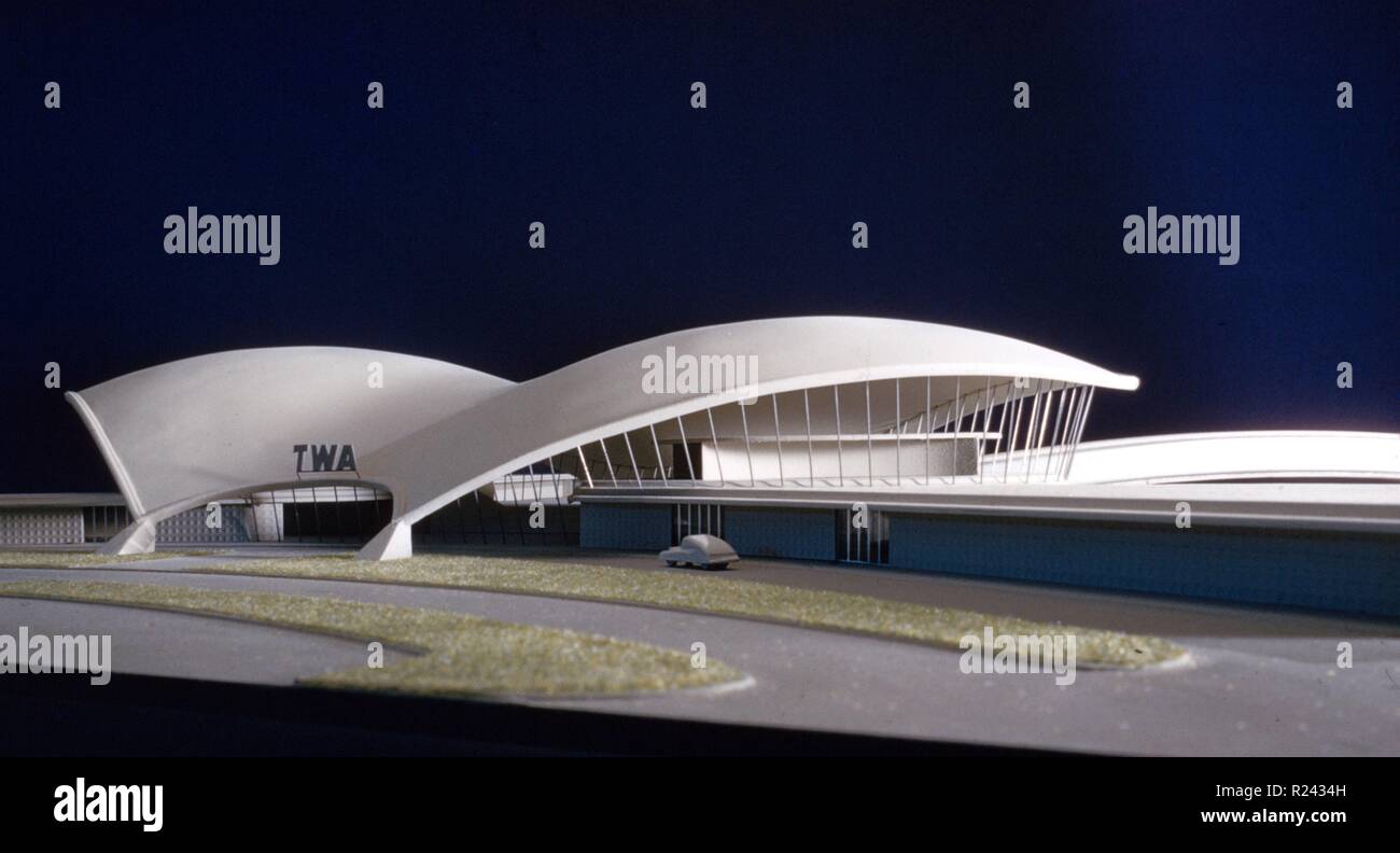 Scale Modell der Trans World Airlines Terminal, Kennedy (ursprünglich Idlewild) Flughafen, New York, New York, 1956-62. Innen: Entworfen von dem Architekten Eero Saarinen, 1910-1961 Stockfoto