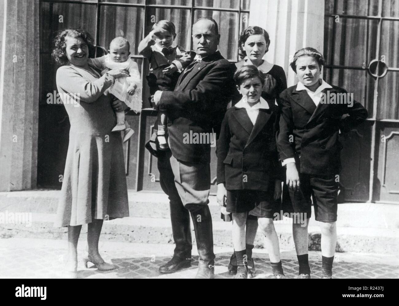 Familie von Benito Mussolini den italienischen Politiker, Journalist und Leiter der nationalen faschistischen Partei 1928 Stockfoto