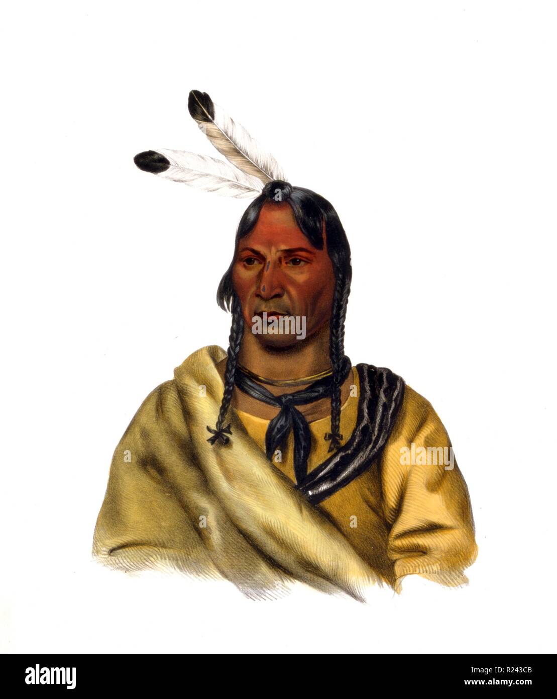 Handkolorierten Lithographie von Esh-Ta-Hum-Leah, ein Sioux Häuptling. Datiert 1838 Stockfoto