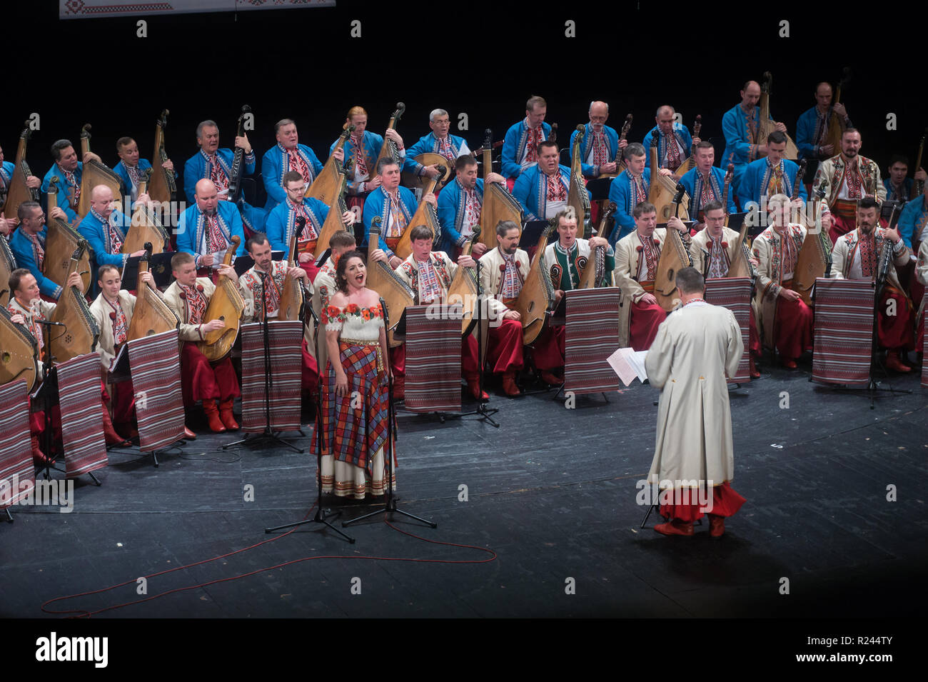 Kiew, Ukraine - €" November 03, 2018: Konzert der Nationalen geehrt Bandurist Chor der Ukraine benannt nach Georgij Mayboroda zu Ehren des hundertsten annive Stockfoto