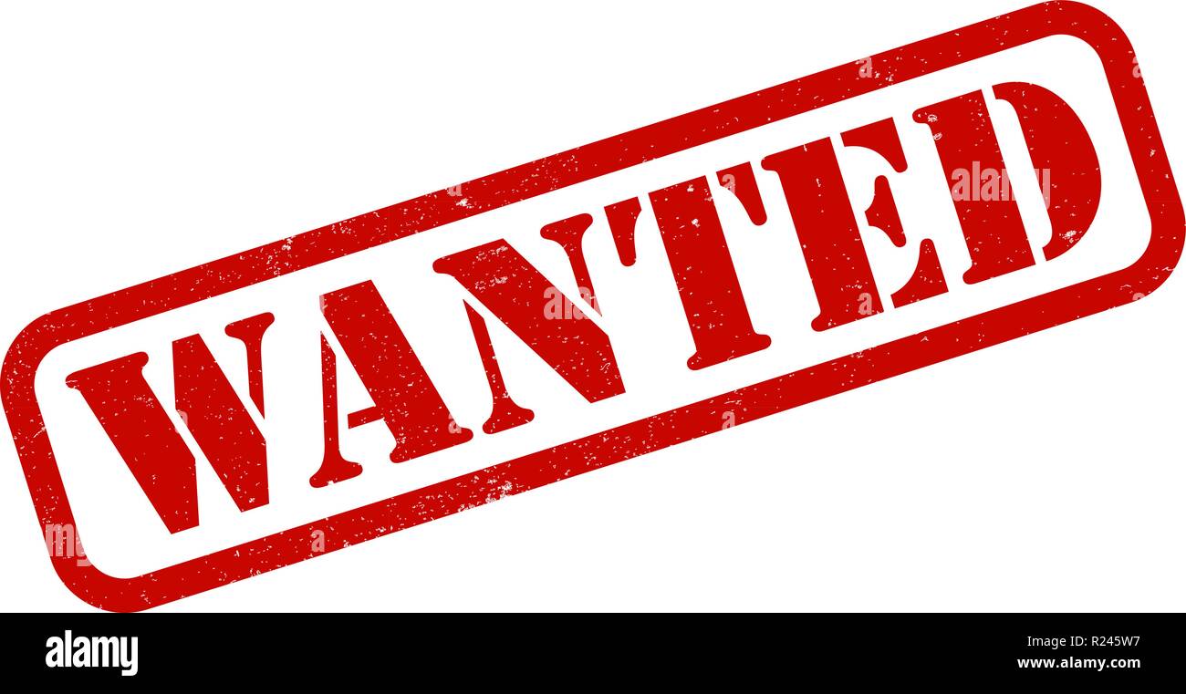 Red grungy Stempel drucken mit Word wollte Stock Vektor