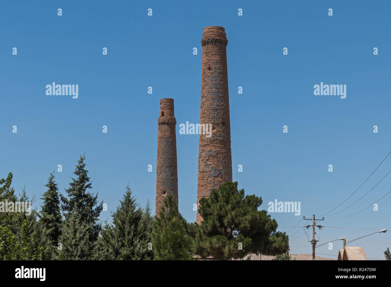 Das 15. Jahrhundert Minarette von Herat, Afghanistan Stockfoto