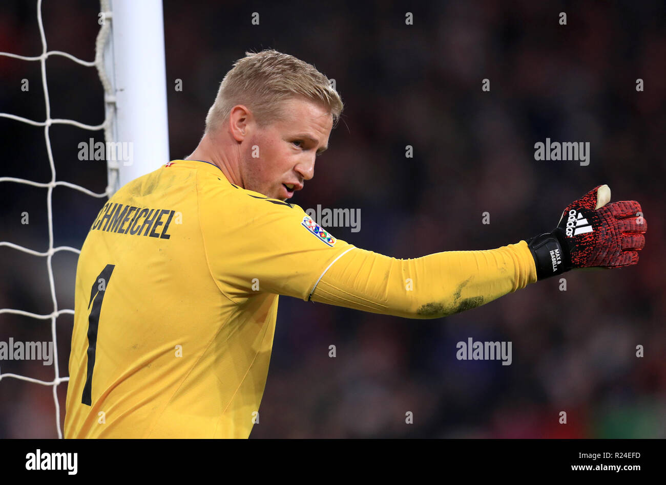 Dänemark Torhüter Kasper Schmeichel während der UEFA Nationen Liga, Gruppe B4 Gleiches an der Cardiff City Stadium. Stockfoto