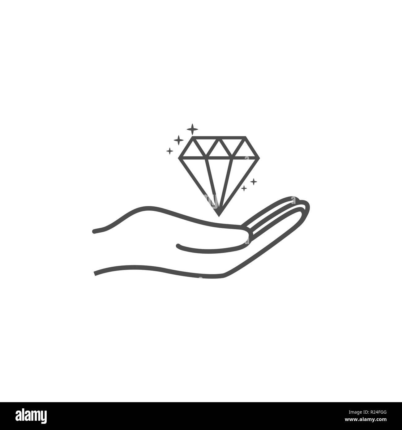 Symbol Hand Mit Diamant Symbol Offnen Vector Illustration Flach Stock Vektorgrafik Alamy