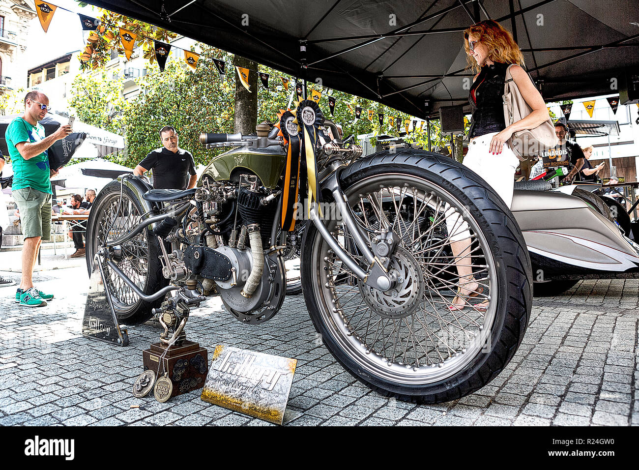 Air Show PC 7 & Harley Davidson Festival, Lugano, Schweiz Stockfoto