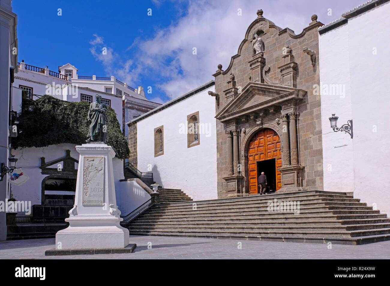 Die Kirche von El Salvador an der Plaza de España, Santa Cruz, La Palma, kanarische Insel Stockfoto