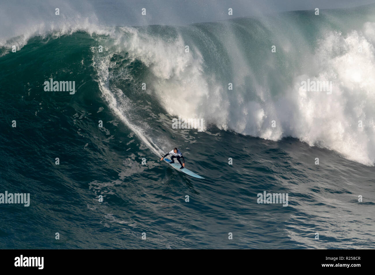 Nazaré Herausforderung WSL Surf Stockfoto