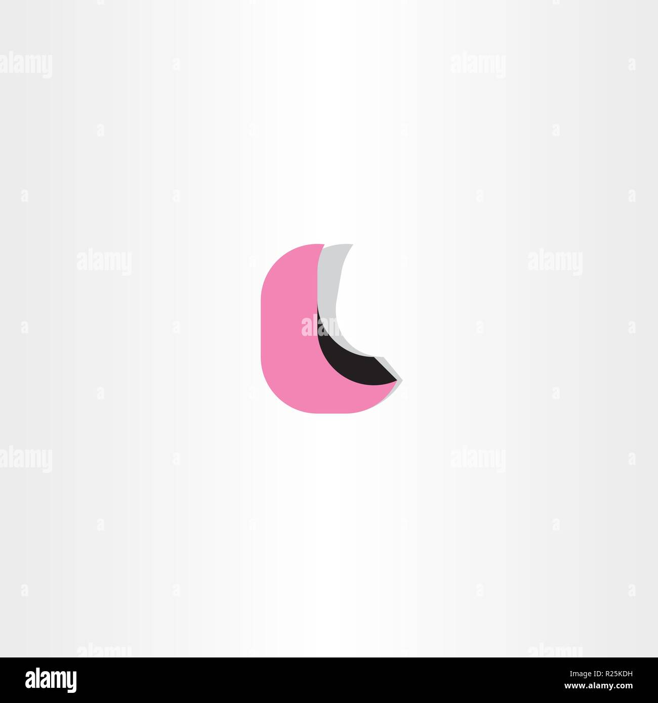 Buchstabe l rosa Schwarz logo Stock Vektor