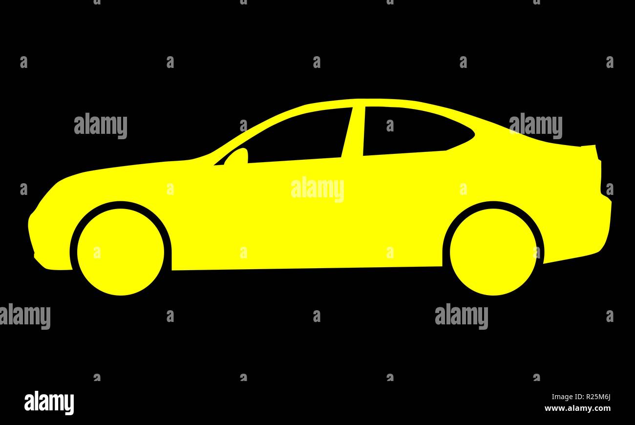 Auto Symbol - gelb, 2d, isoliert - Vector Illustration Stock Vektor