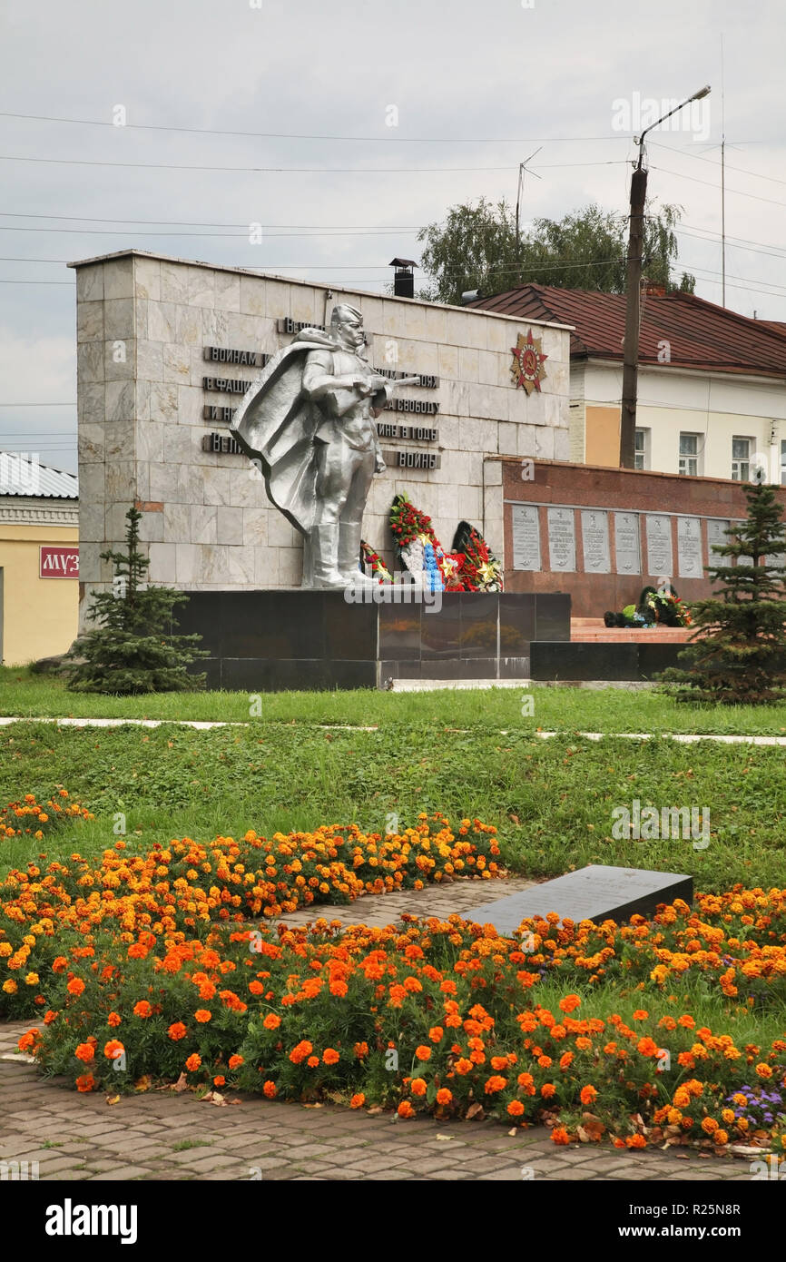 Denkmal für tote Soldaten in Borovsk. Oblast Kaluga. Russland Stockfoto