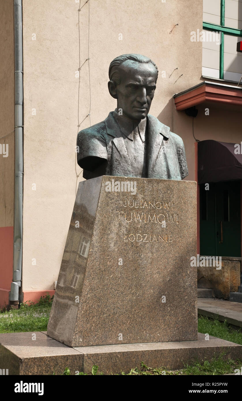 Denkmal für Julian Tuwim in Lodz. Polen Stockfoto