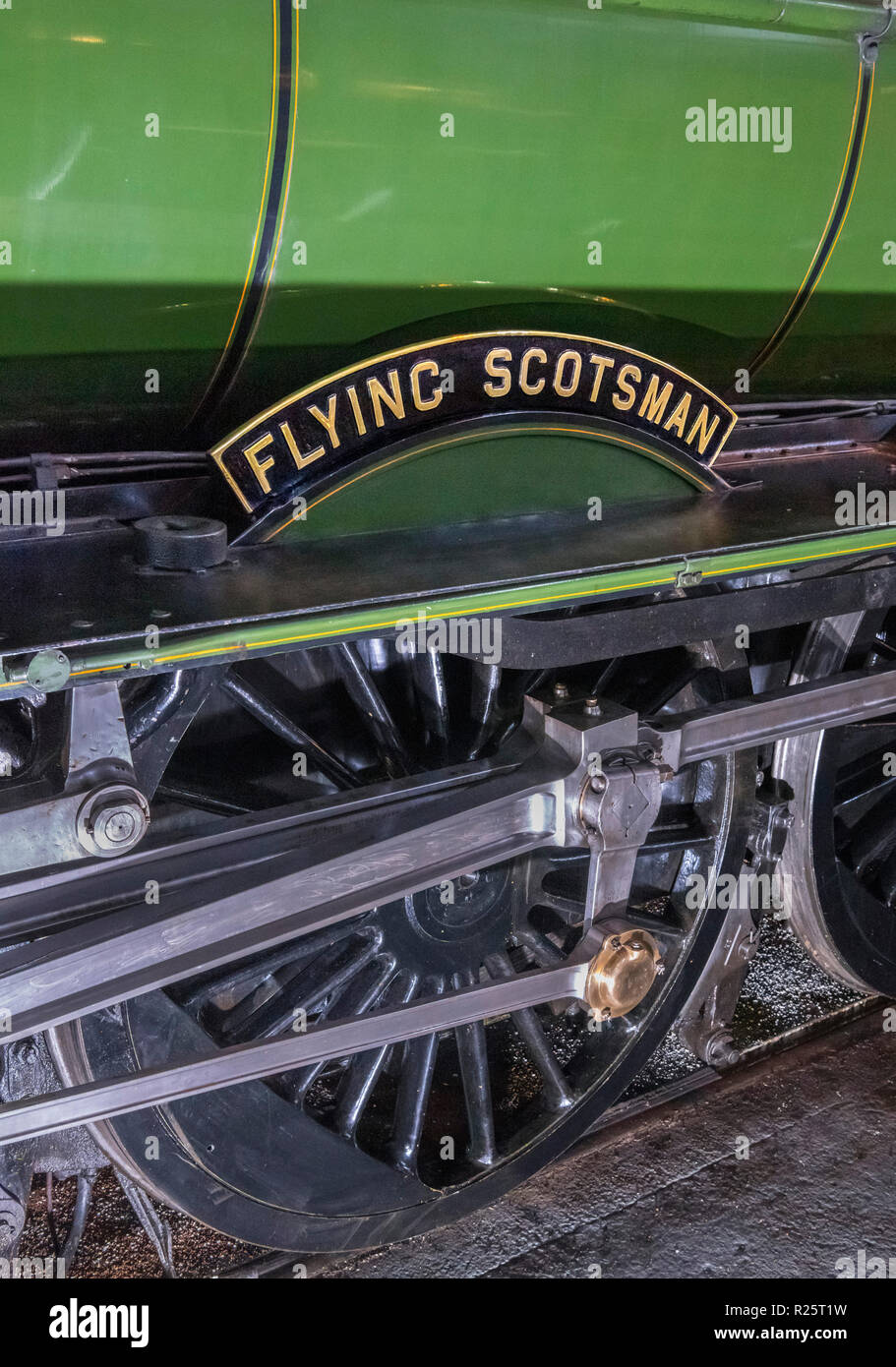 Auf dem Typenschild auf der Seite des Flying Scotsman, National Railway Museum, York, England, UK. LNER Stockfoto