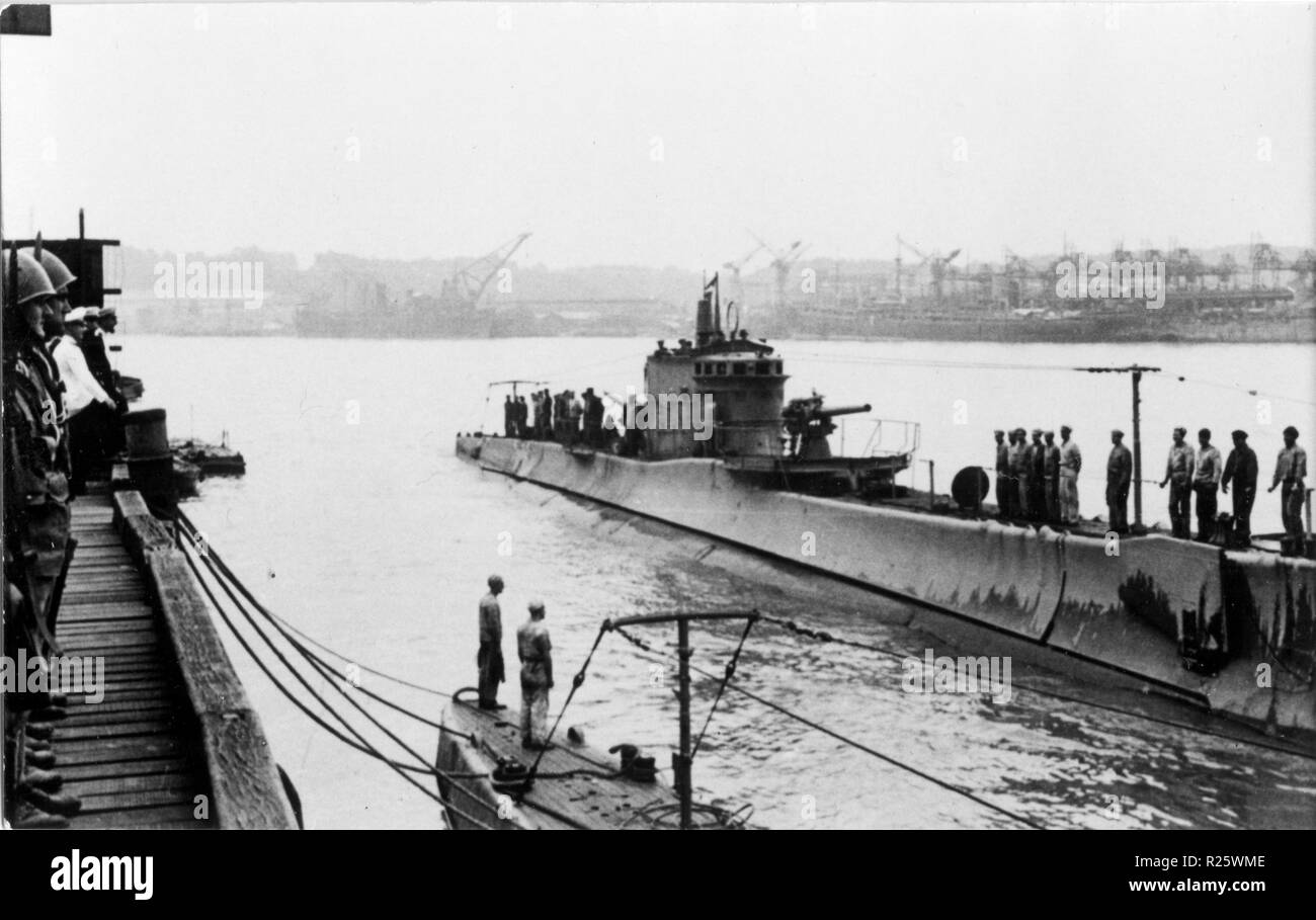 WWII italienische U-Boot in Bordeaux-betasom Basis in Bordeaux, Frankreich Stockfoto