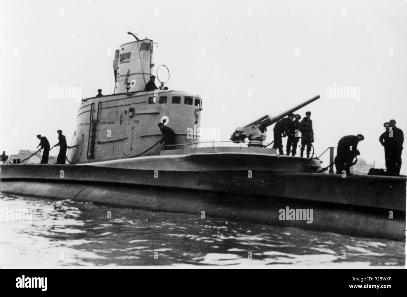 WWII italienische U-Boot in Bordeaux-betasom Basis in Bordeaux, Frankreich Stockfoto