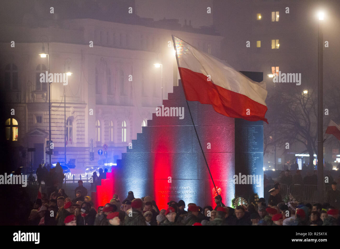 Denkmal für Präsident Lech Kaczynski auf Joseph Pilsudski Platz in Warschau, Polen. 10. November 2018 © wojciech Strozyk/Alamy Stock Foto Stockfoto
