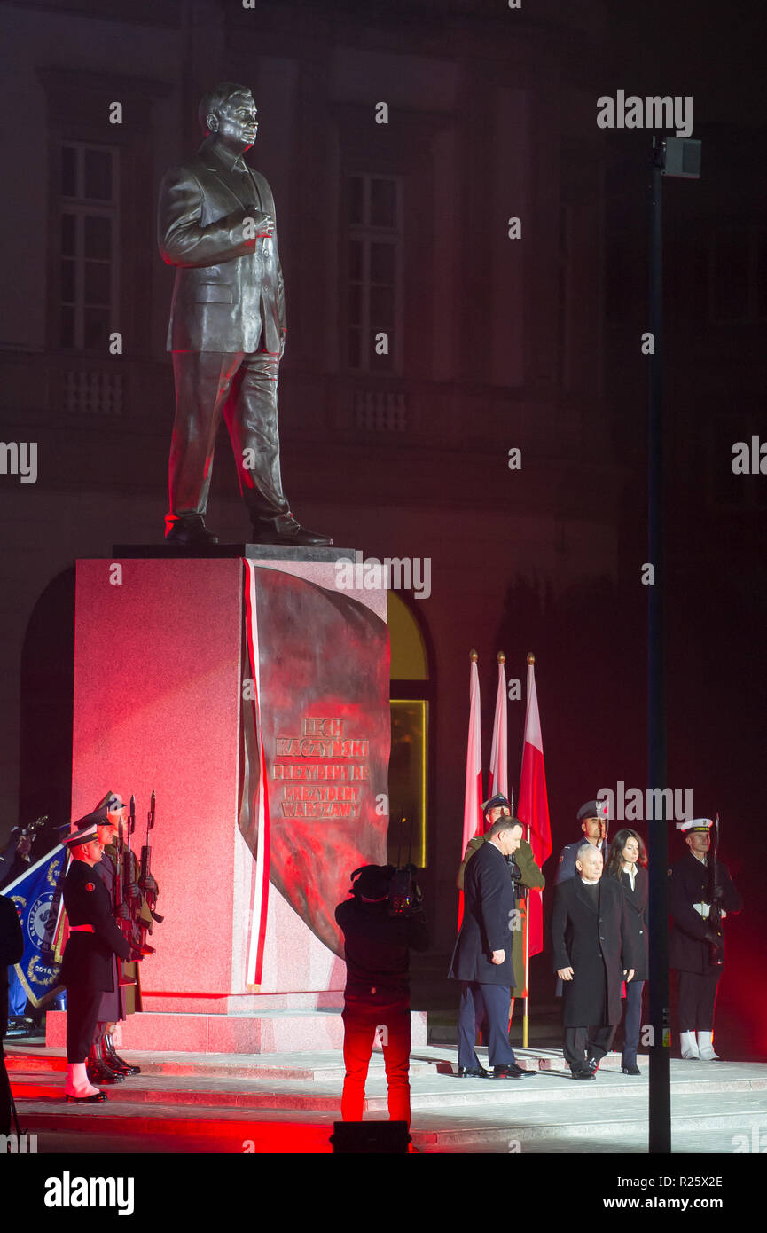Denkmal für Präsident Lech Kaczynski auf Joseph Pilsudski Platz in Warschau, Polen. 10. November 2018 © wojciech Strozyk/Alamy Stock Foto Stockfoto