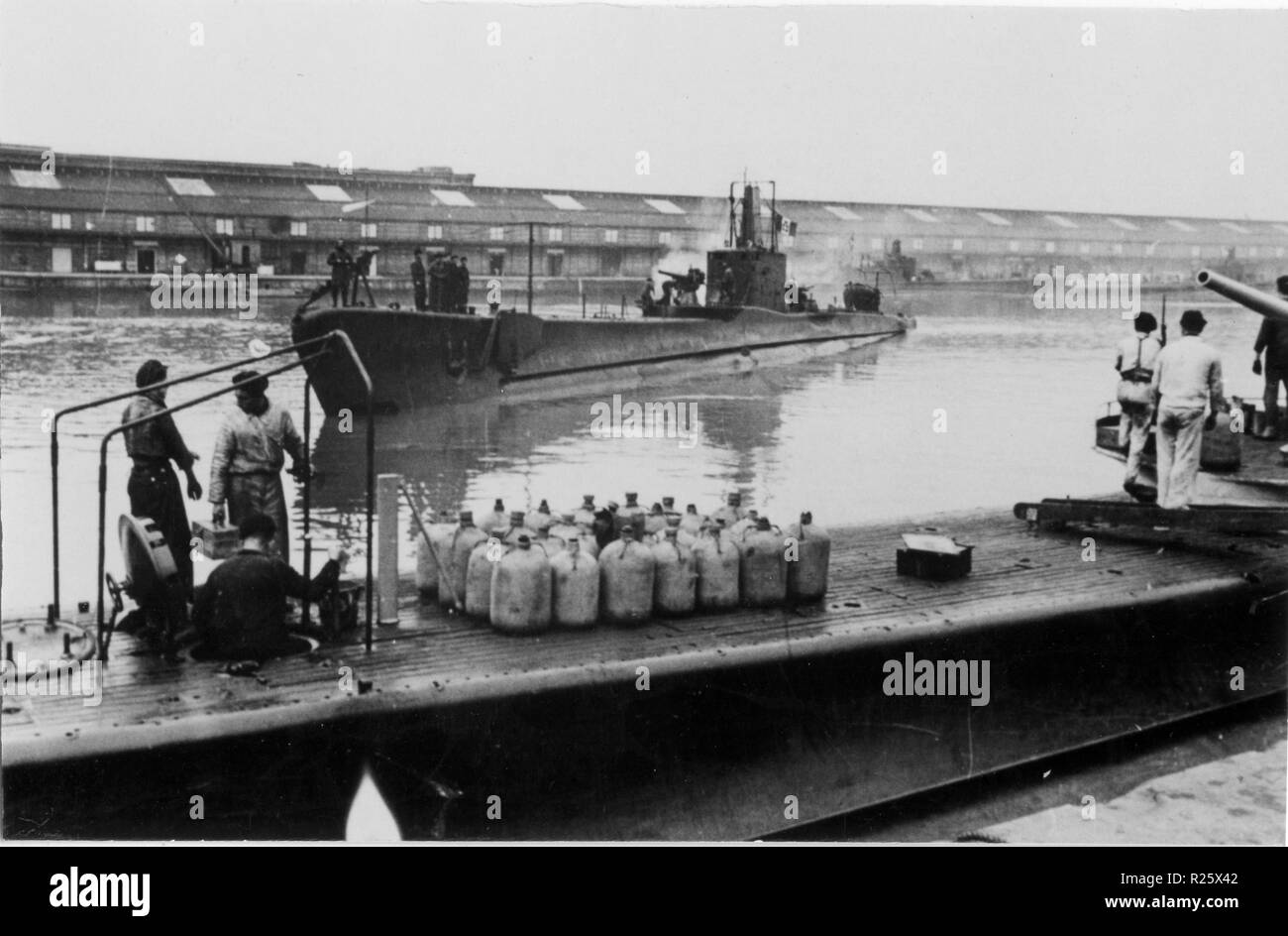 WWII italienische U-Boot in Bordeaux-betasom Basis in Bordeaux, Frankreich Stockfoto