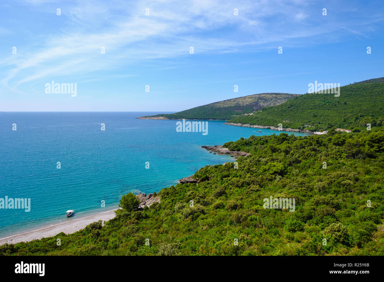 Traste Bay, Halbinsel Lustica, Luštica, in der Nähe von Tivat Montenegro Stockfoto