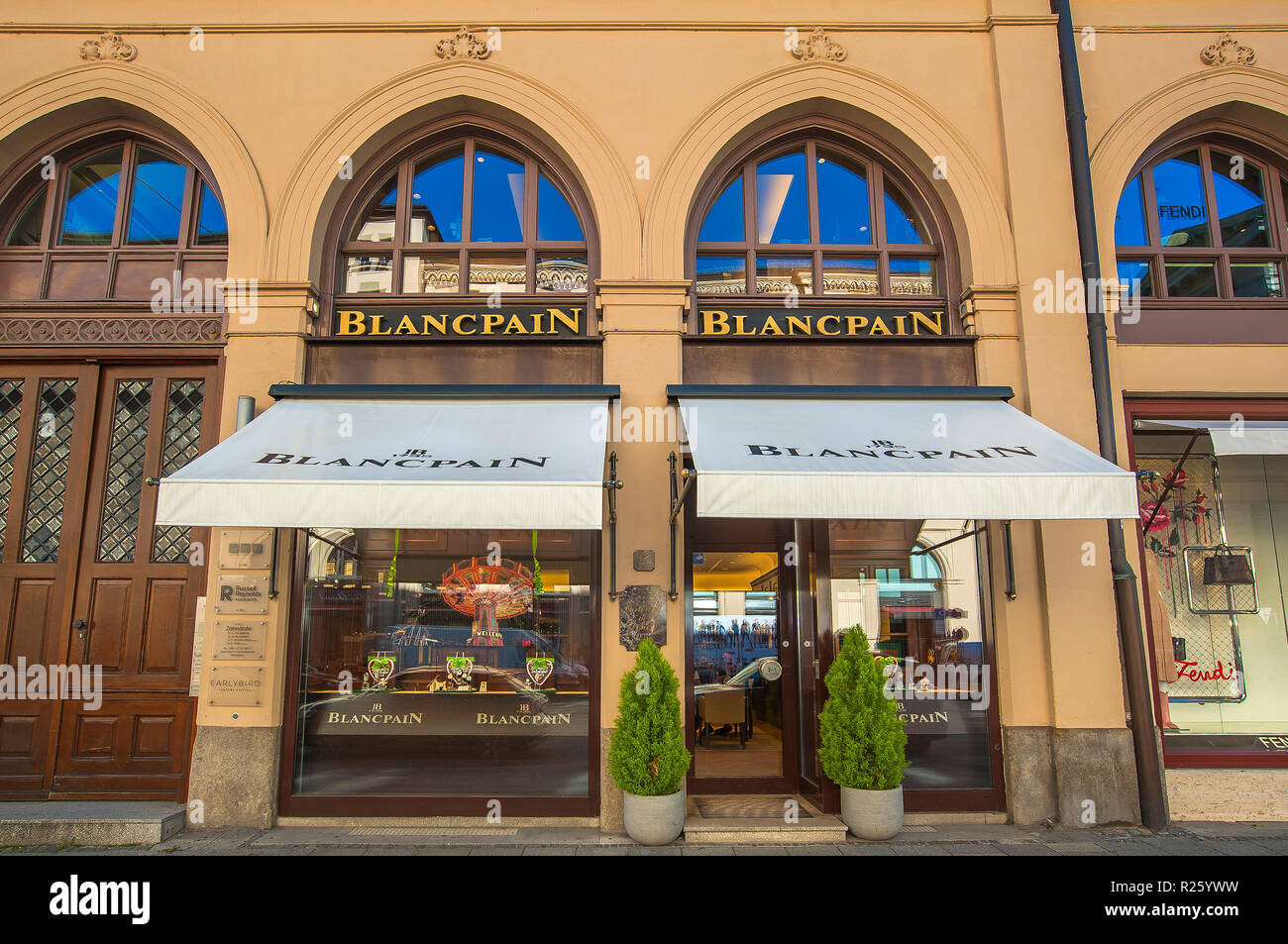 Blancpain Boutique, Maximilianstraße, München, Oberbayern, Bayern, Deutschland Stockfoto