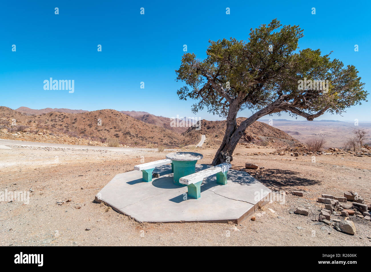 Picknickplatz in Spreetshoogte Pass, Namibia Stockfoto