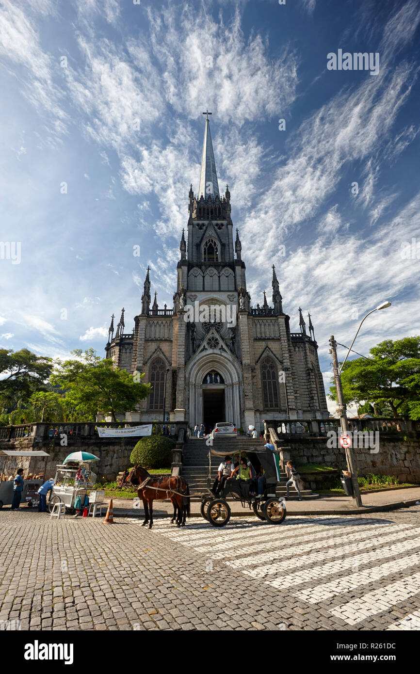 Catedral de Sao Pedro de Alcantara in Petrópolis, Kathedrale von Baixa, die Kathedrale des Hl. Petrus von Alcantara, Petropolis, Brasilien Stockfoto