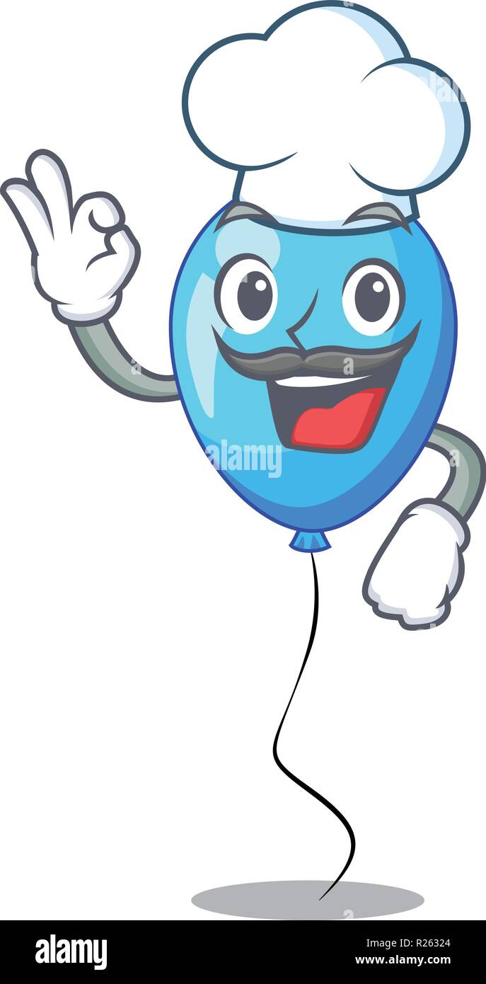 Koch blaue Ballon Charakter auf dem Seil Stock Vektor