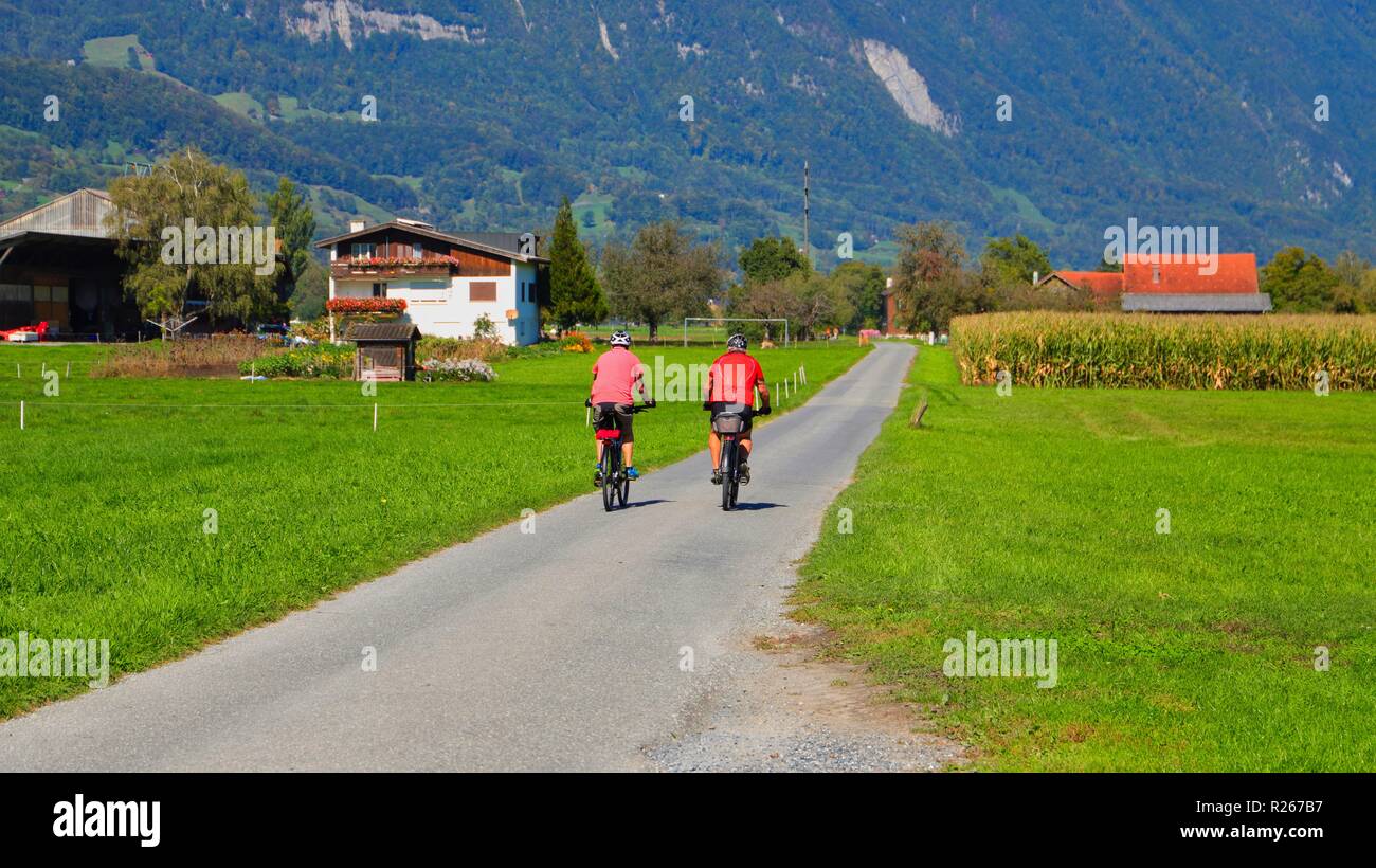 Radfahren in der Schweiz Stockfoto