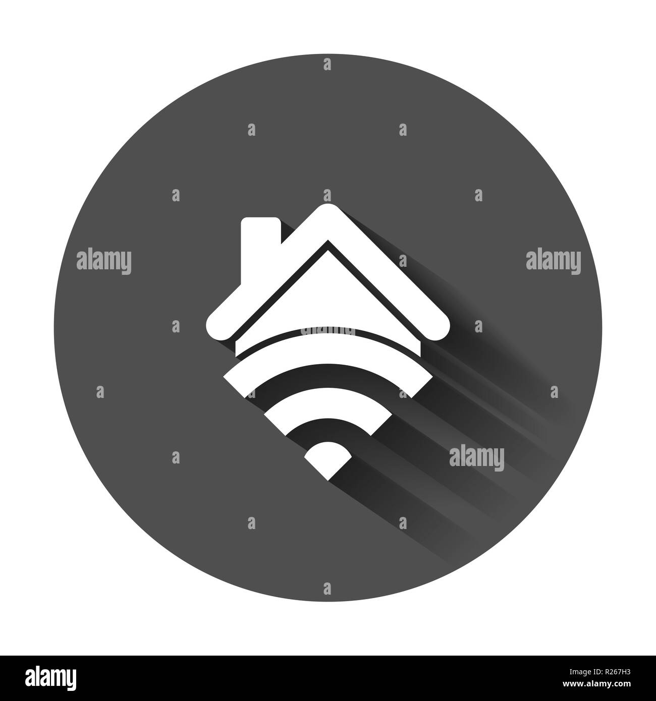 "Smart Home"-Symbol im flachen Stil. Haus Steuerung Vector Illustration mit langen Schatten. Smart Home Business Konzept. Stock Vektor