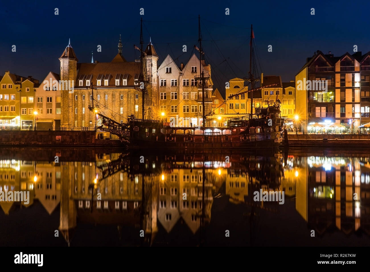 Gdansk in der Nacht, Polen Stockfoto