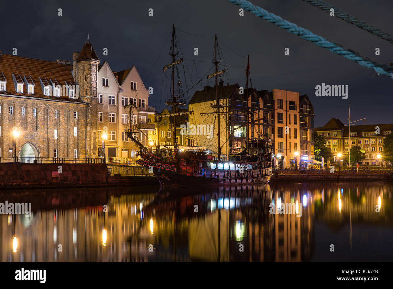 Gdansk in der Nacht, Polen Stockfoto