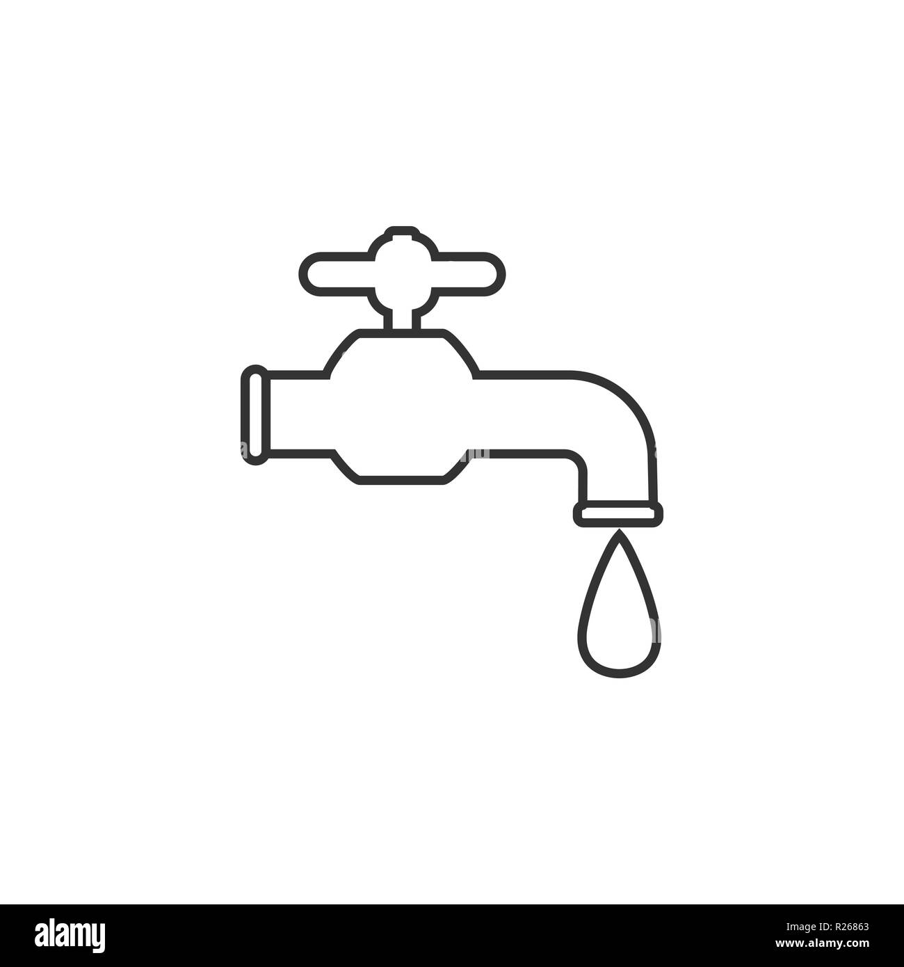 Wasserhahn Symbol, Wasser tippen Sie auf Anmelden. Vector Illustration  Flach Stock-Vektorgrafik - Alamy