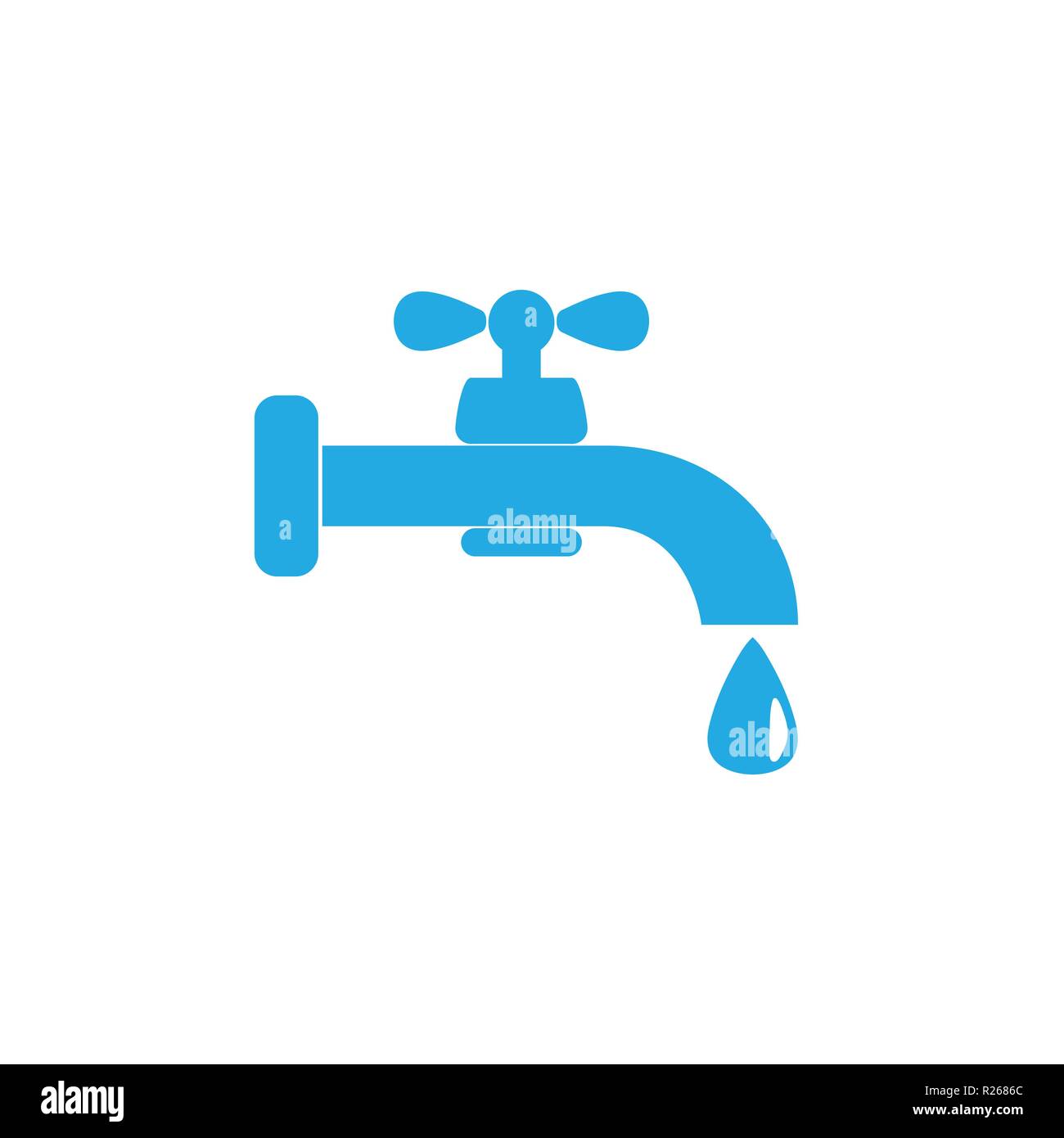 Wasserhahn Symbol, Wasser tippen Sie auf Anmelden. Blaue Silhouette. Vector  Illustration Stock-Vektorgrafik - Alamy