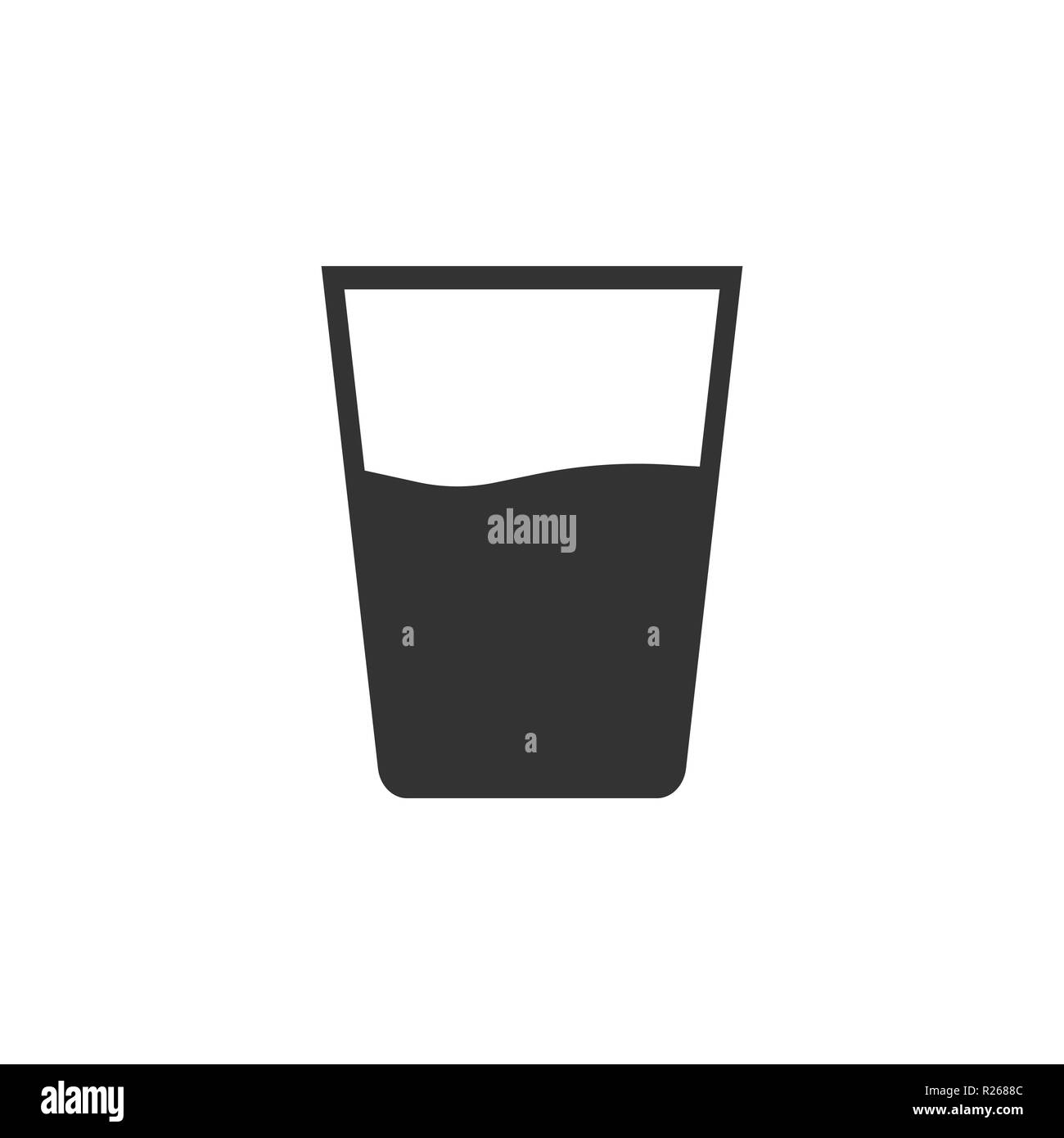 Glas Symbol. Vector Illustration. Flaches Design Glas Stock Vektor