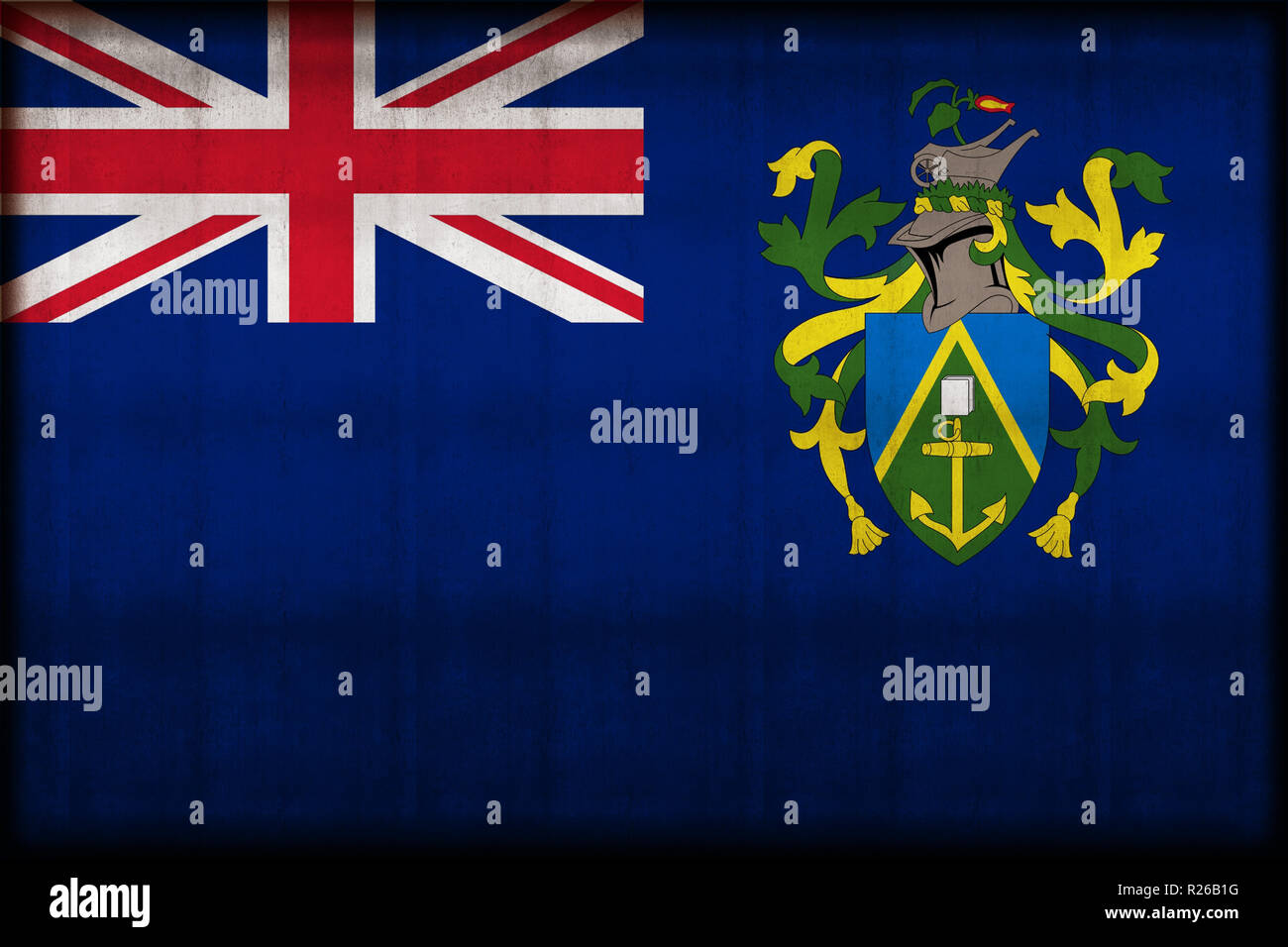 Pitcairninseln rusty flag Abbildung. Verwendbar für Hintergrund und Textur. Stockfoto