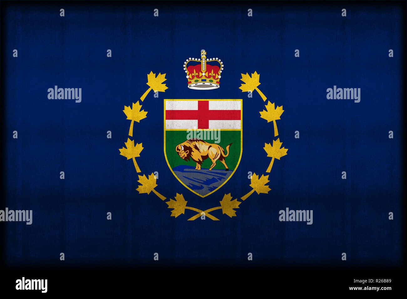 Der Vizegouverneur von Manitoba rusty flag Abbildung. Verwendbar für Hintergrund und Textur. Stockfoto