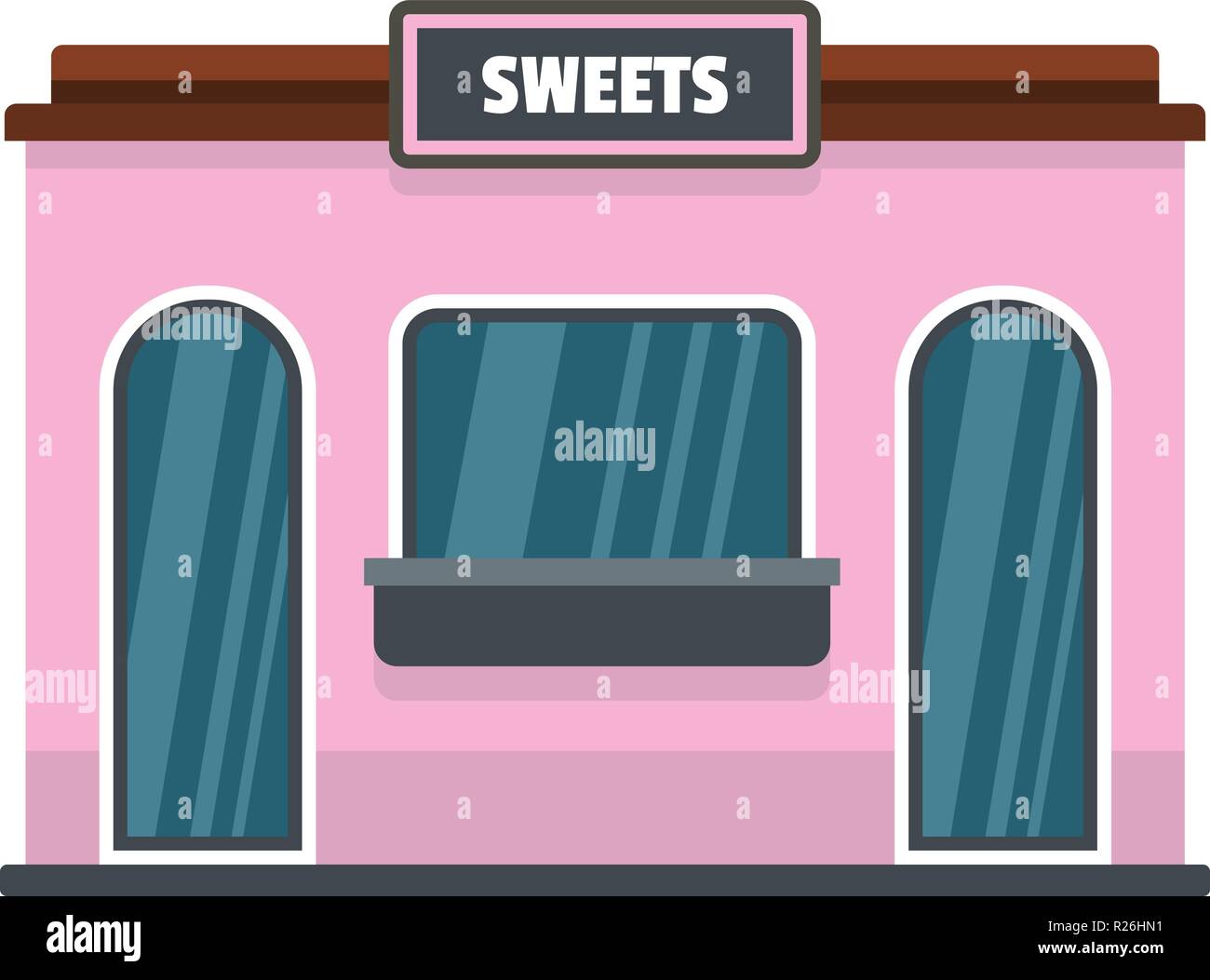 Sweet Shop Symbol. Flache Abbildung: Sweet Shop vektor Symbol für Web Stock Vektor
