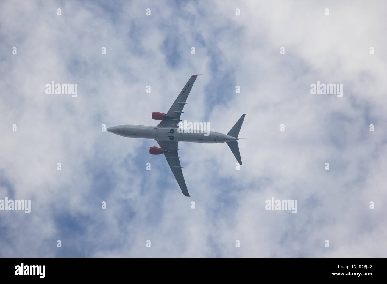 Chiangmai, Thailand - 11 November 2018: HS-LUH Boeing 737-800 der Thai lionair Airline. Von Chiangmai Flughafen in Bangkok. Stockfoto
