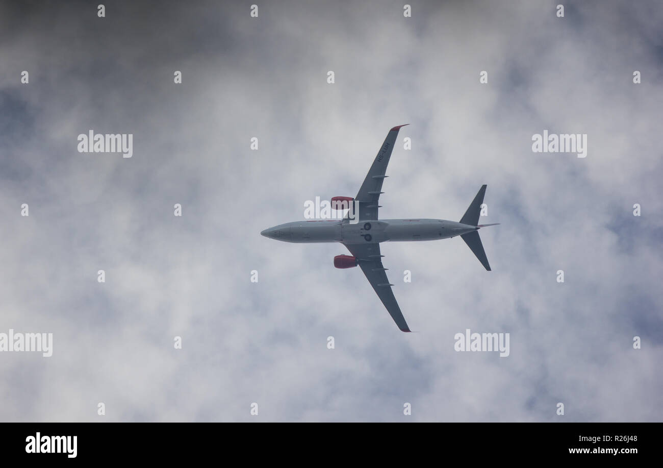 Chiangmai, Thailand - 11 November 2018: HS-LUH Boeing 737-800 der Thai lionair Airline. Von Chiangmai Flughafen in Bangkok. Stockfoto