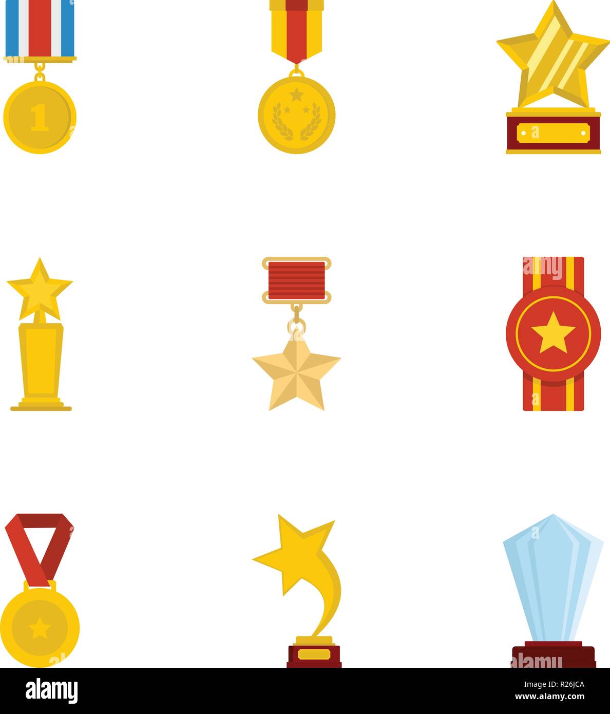 Auszeichnung Symbole gesetzt. Cartoon Set von 9 Auszeichnung Vector