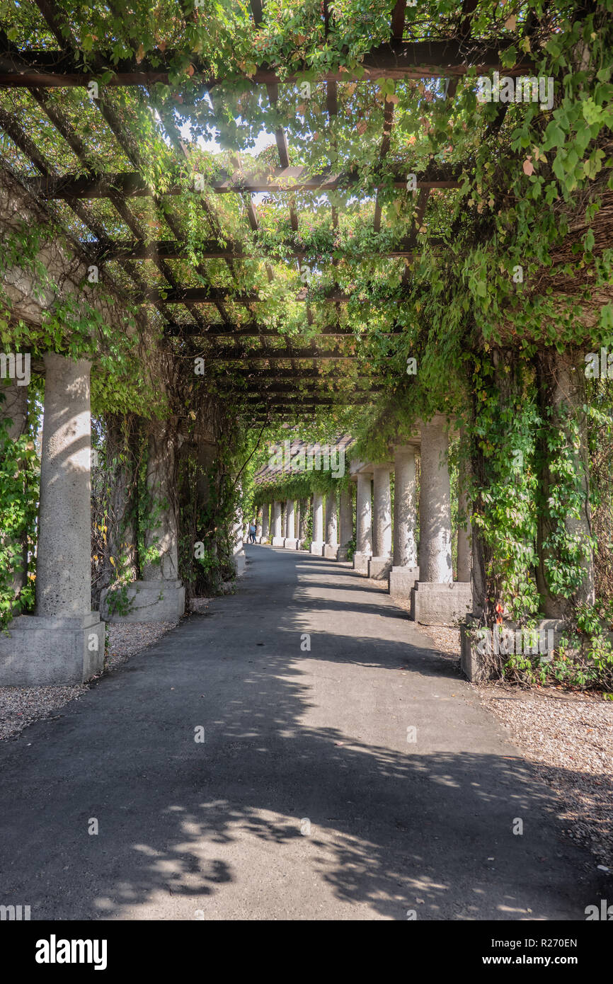 Pergola rund um die Jahrhunderthalle in Breslau, Polen Stockfoto