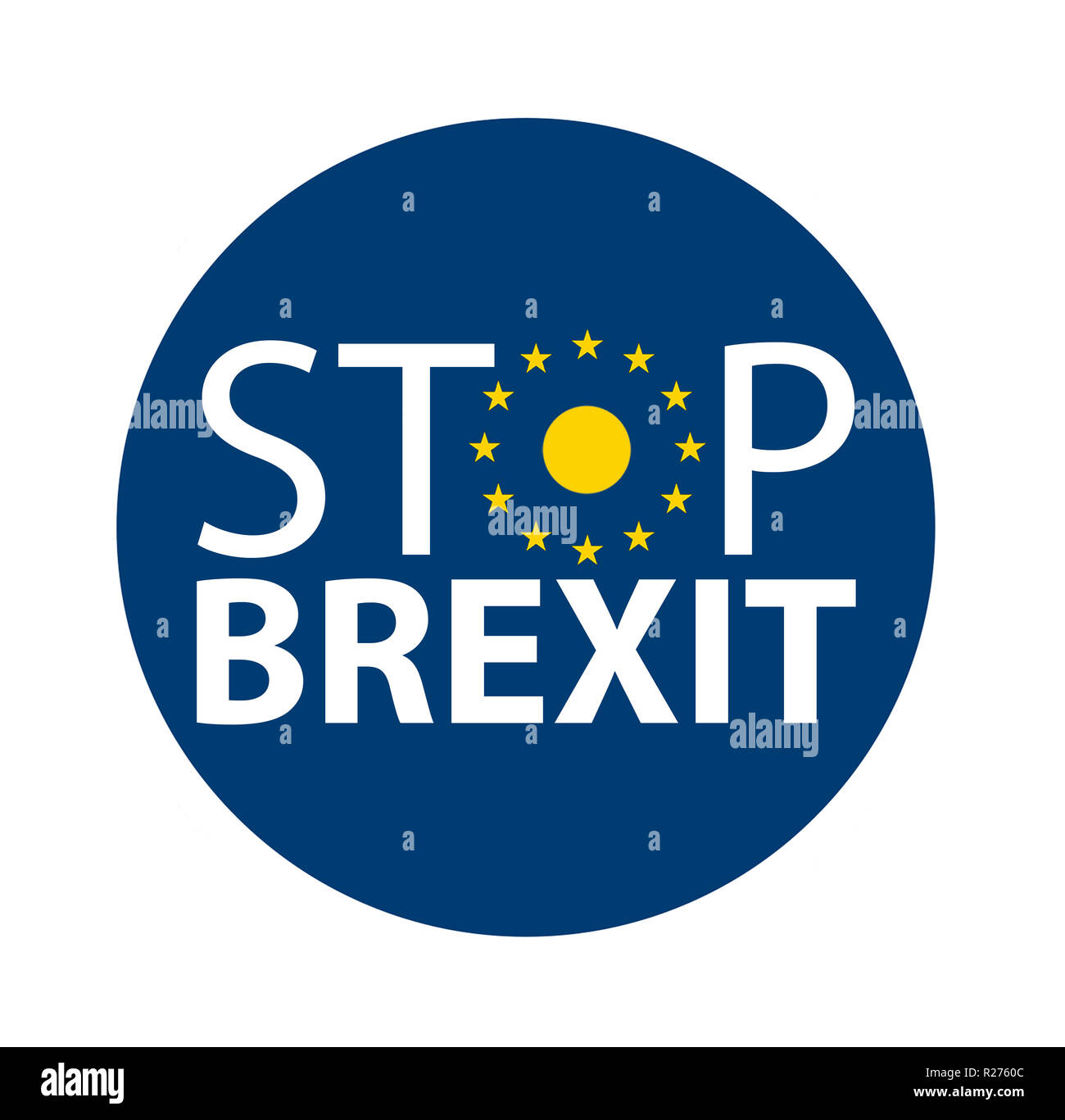 Stop brexit Zeichen auf weißem Hintergrund Stockfoto