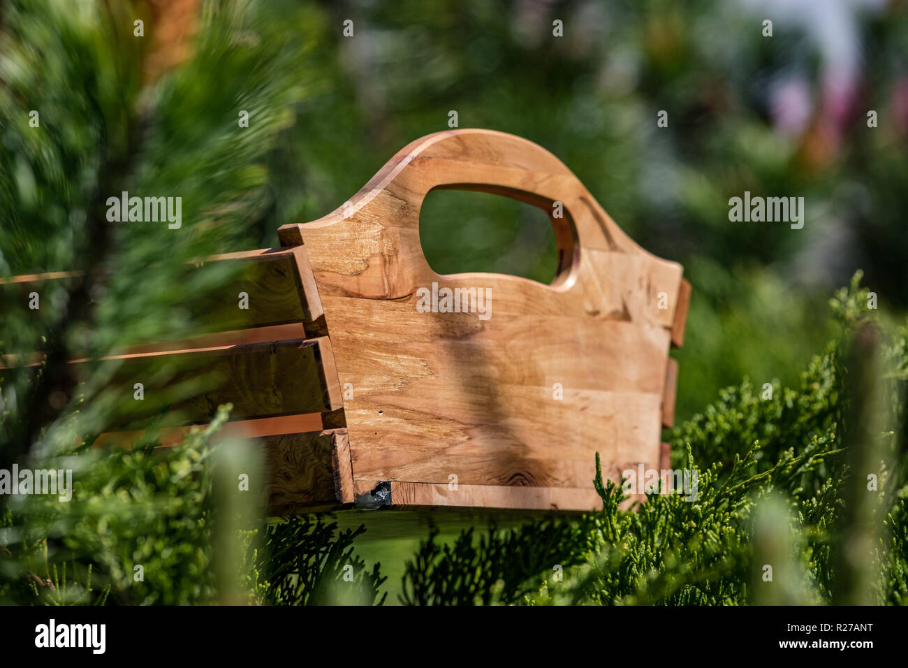 Verbranntem Holz Box für Werkzeuge oder Produkte 2018 Stockfoto