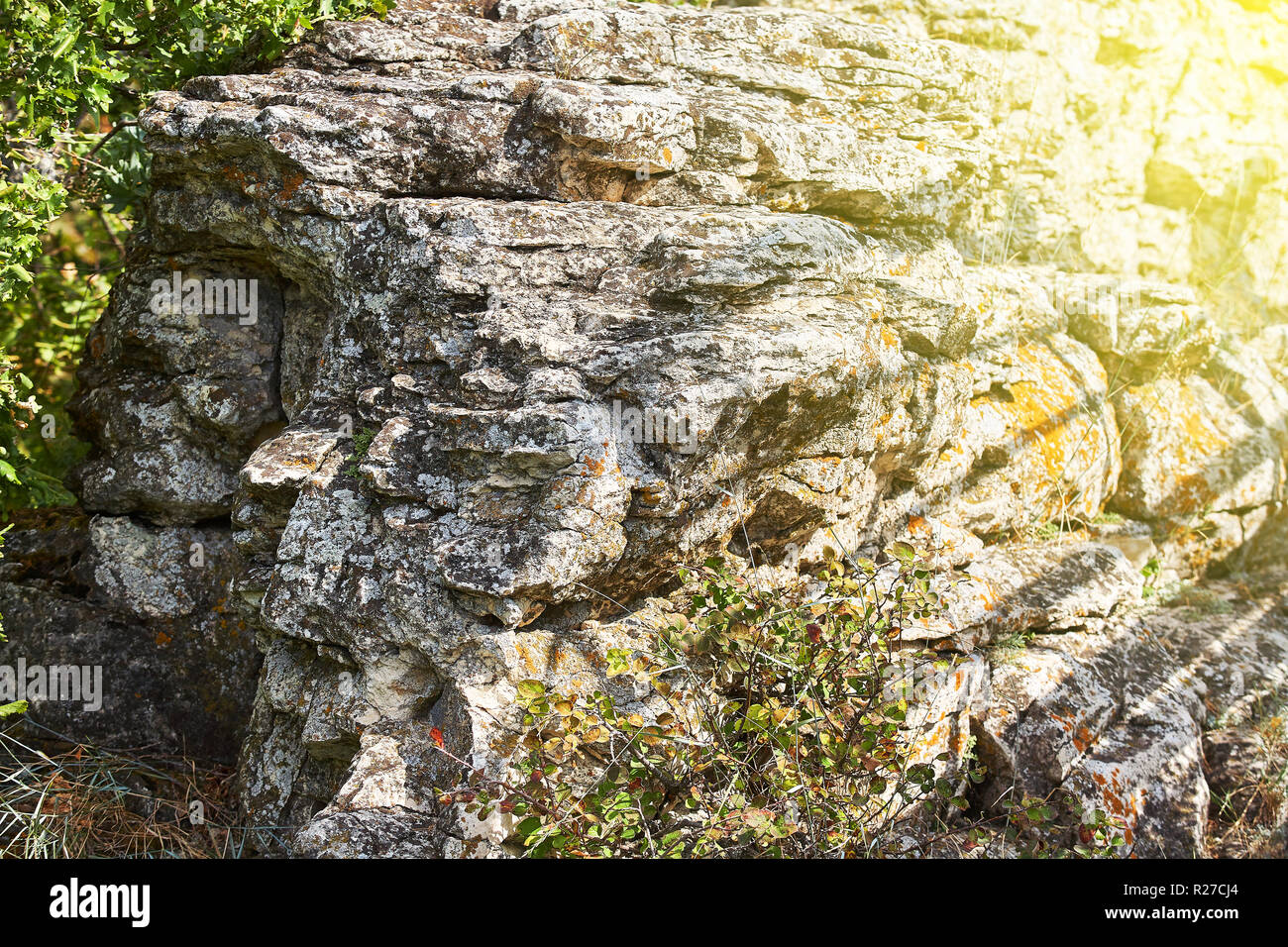 Die Textur der Stein in der Nähe von Venen. Stockfoto