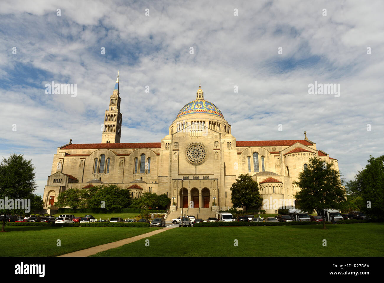 Basilika von Nationalheiligtum der Unbefleckten Empfängnis in Washington, DC Stockfoto