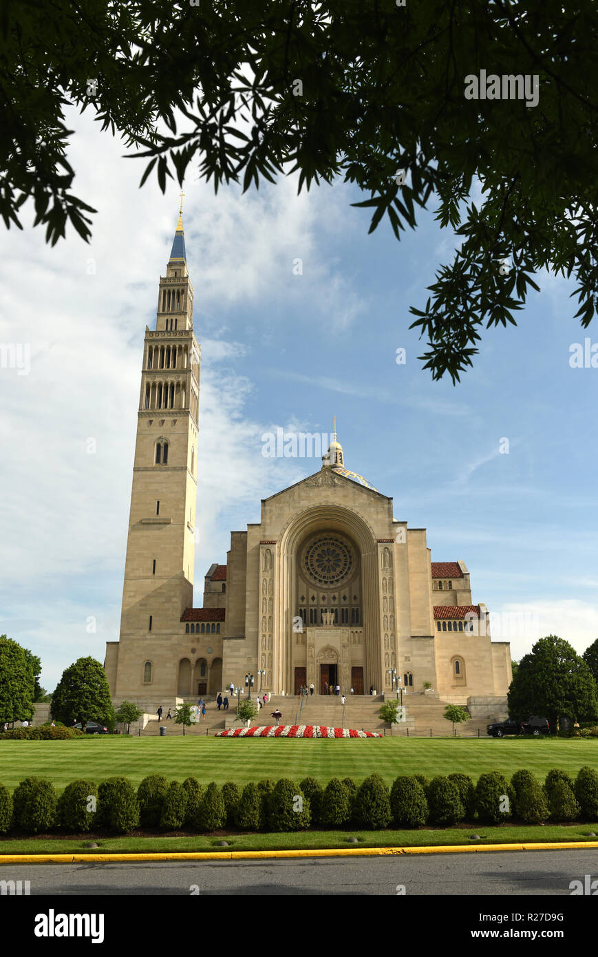 Basilika von Nationalheiligtum der Unbefleckten Empfängnis in Washington, DC Stockfoto