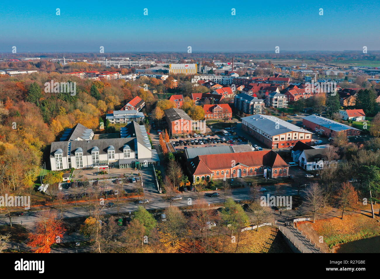 Was Ist Heute In Ahrensburg Passiert Diesem Artikel Schloss, Schloss Ahrensburg aus der Luft Stockfotografie