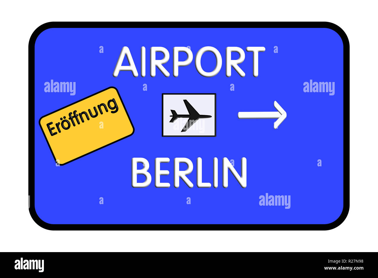 Deutschland Airport Highway Schild 3D-Darstellung Stockfoto