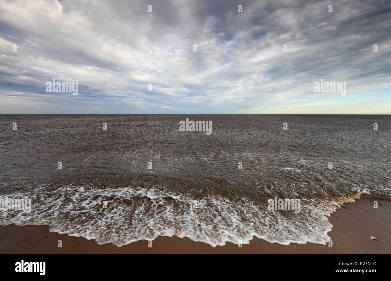 Die Nordsee Thornham an der Küste von Norfolk. Stockfoto