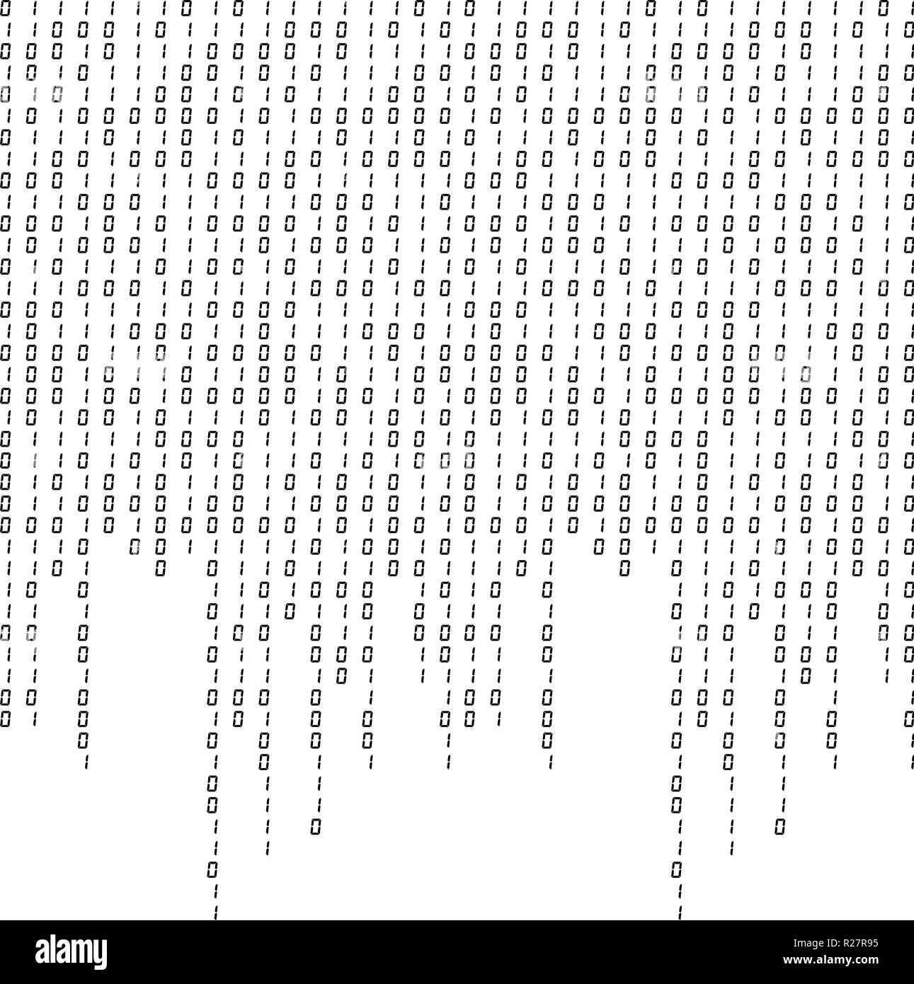 0 1 Code auf weißem Hintergrund Textur abstrakte Muster isoliert Stock Vektor